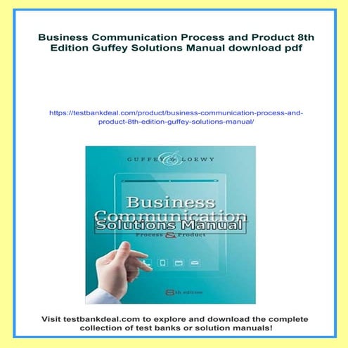 Business Communication Process and Product 8th Edition Guffey Solutions Manual