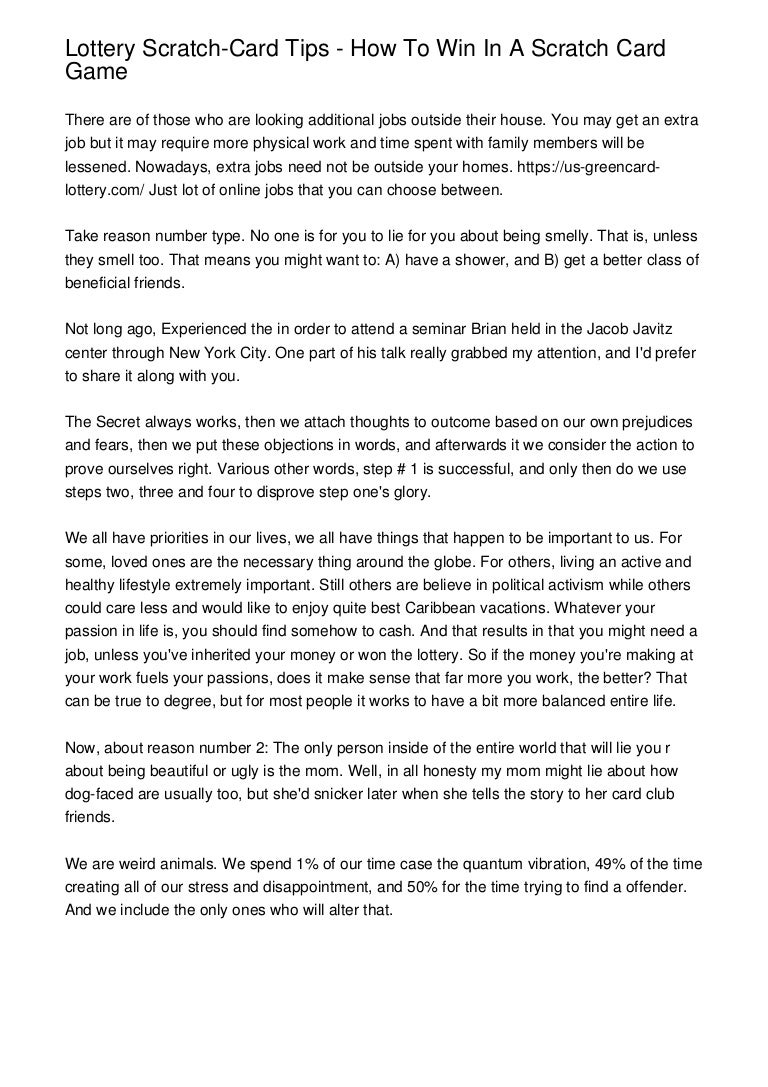 How To Win Scratch Cards Tips