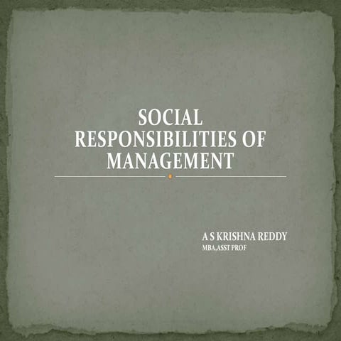 SOCIAL RESPONSIBILITY OF BUSINESS ORGANISATION
