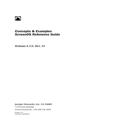 ScreenOS 6.1 Concepts & Examples