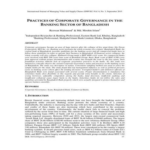 Practices of Corporate Governance in the Banking Sector of Bangladesh