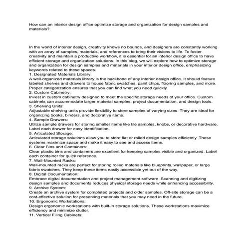 Interior Design Office | PDF