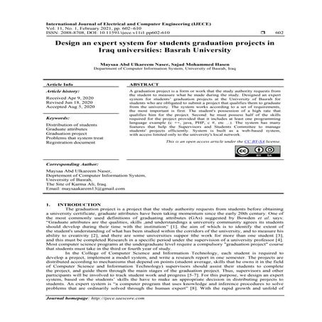 Design an expert system for students graduation projects in Iraq universities...