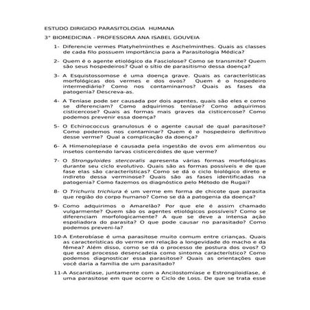 63231051 estudo-dirigido-parasitologia-humana-1 | PDF
