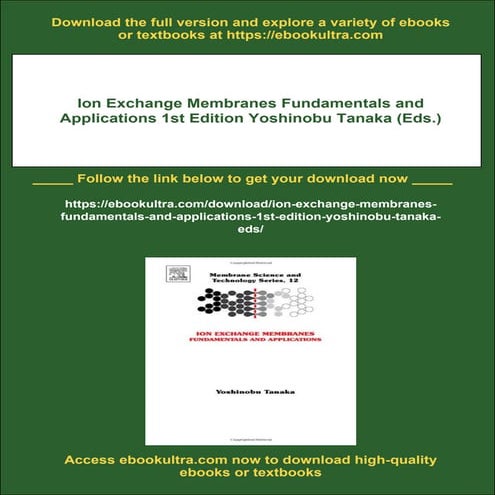 Ion Exchange Membranes Fundamentals and Applications 1st Edition ...