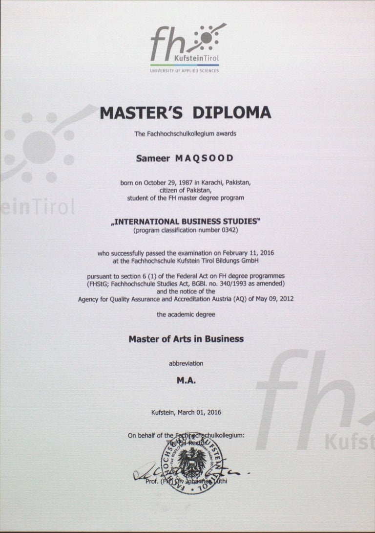Master Diploma