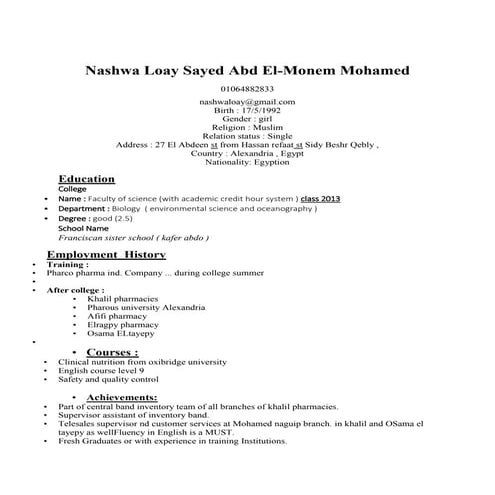 nashwaloay cv resume
