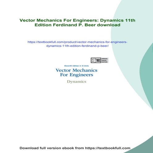 Vector Mechanics For Engineers: Dynamics 11th Edition Ferdinand P. Beer