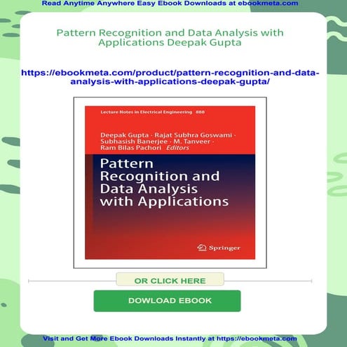 Pattern Recognition and Data Analysis with Applications Deepak Gupta