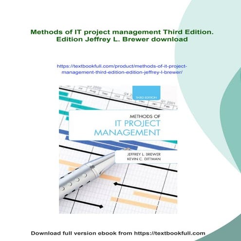 Methods of IT project management Third Edition. Edition Jeffrey L. Brewer
