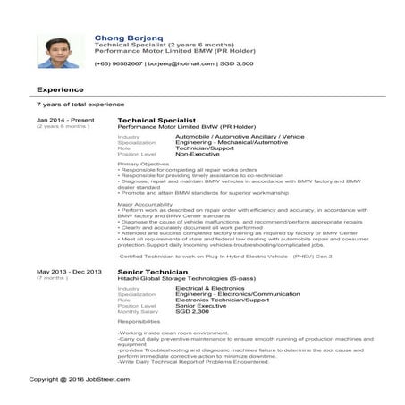 JULY 2016 RESUME