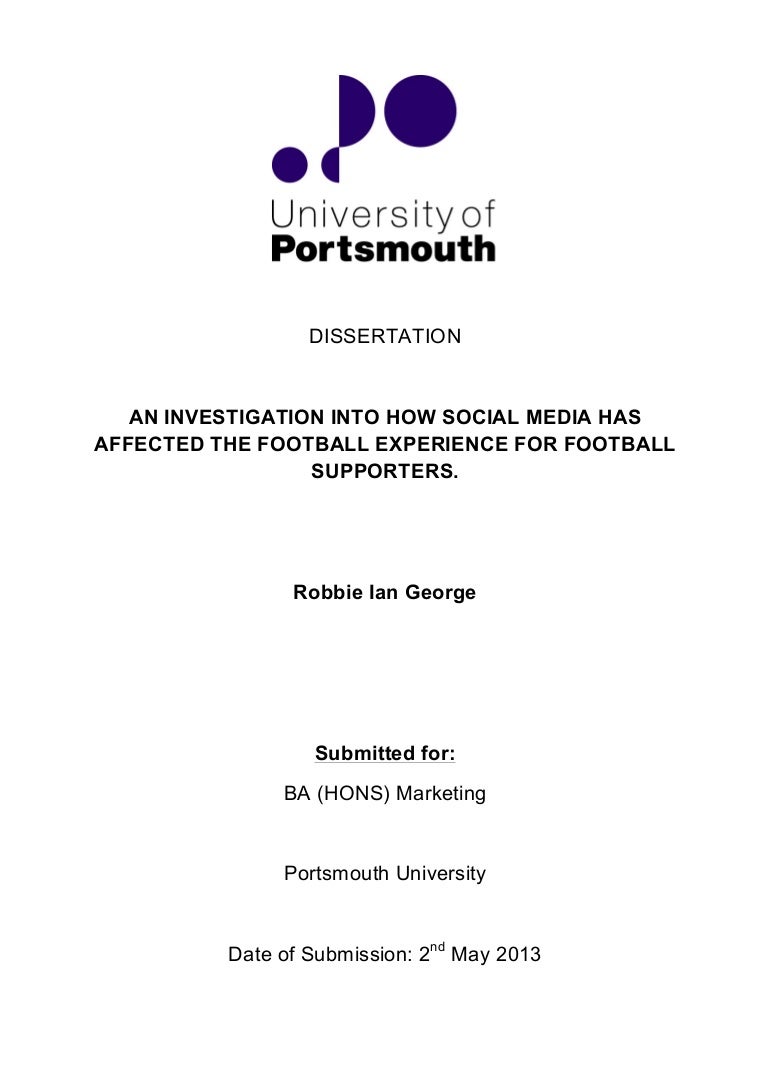 university of portsmouth dissertation