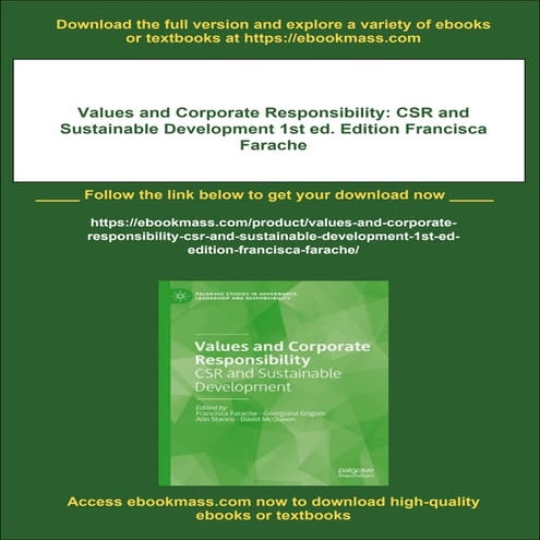 Values and Corporate Responsibility: CSR and Sustainable Development ...
