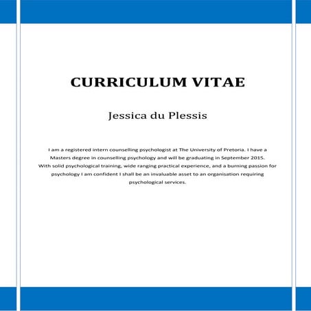Jessica du Plessis CV
