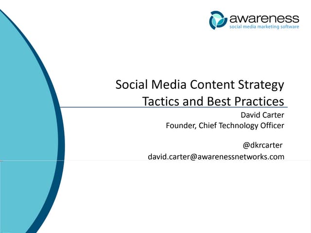 My Presentation for SES New York 2011 on Content Marketing: Social Media Strategy Tactics & Best Practices