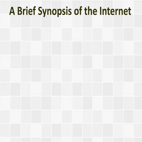 A Brief Synopsis of the Internet