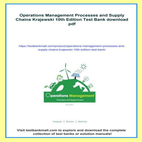 Operations Management Processes and Supply Chains Krajewski 10th Edition Test...