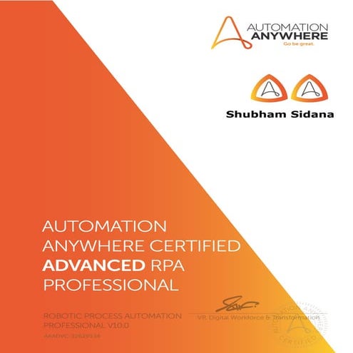 Automation Anywhere Certified Advanced RPA Professional | PDF