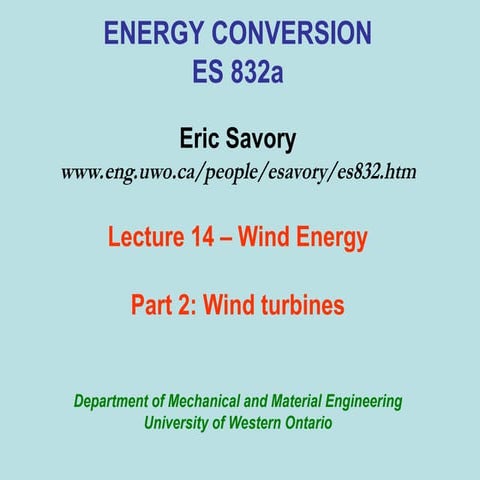 Wind Energy system with measurements and instrumentation