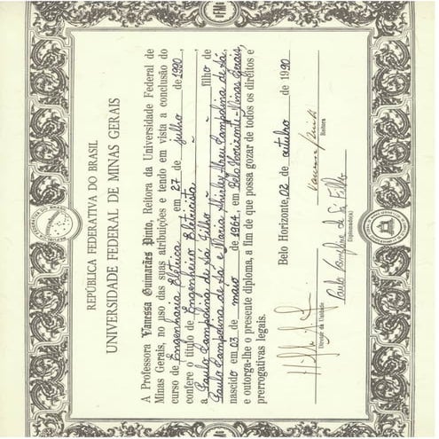 Paulo Campolina de Sa Filho - Electrical Enginnering Course Diploma  1#2