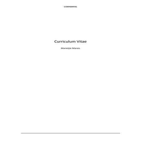 CV - Marietjie Marais