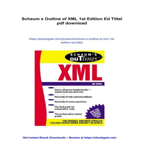 Schaum s Outline of XML 1st Edition Ed Tittel