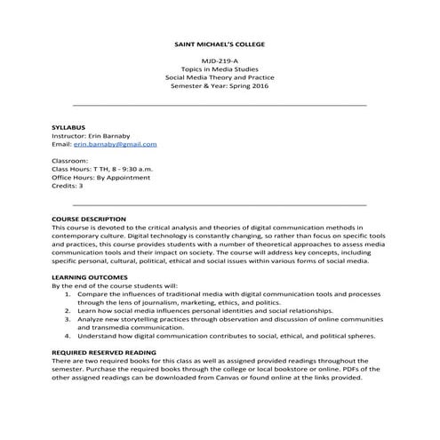 Class Overview | PDF