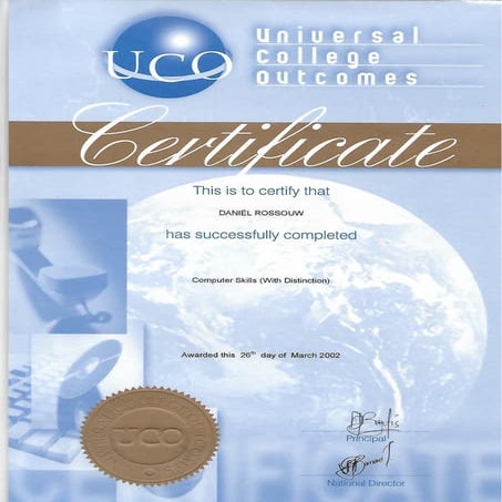 Computer skills Certificate | PDF