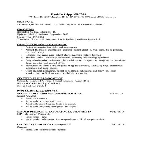 Danielle Shipp NRCMA