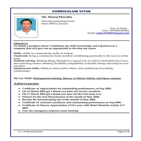 RESUME manoj