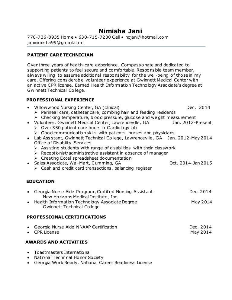 nimisha jani resume pct pct resume