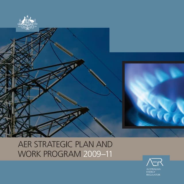 AER Strategic plan and work program 2009-11