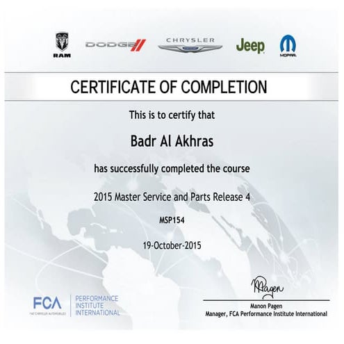 2015 Master Service and Parts Release 4