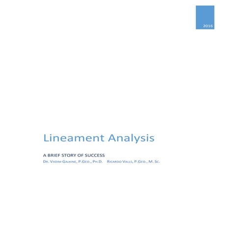 A brief story of success of the lineament analysis RV final
