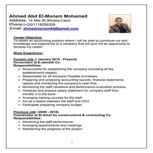 Ahmed Abd El-Monem CV..