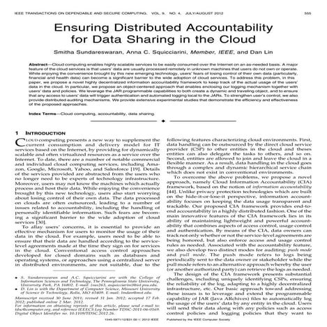 64.ensuring distributed accountability