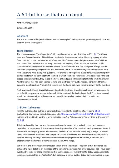 The article is a report about testing of portability of Loki library with 64-...