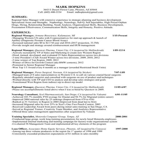 Mark Hopkins Resume | DOC