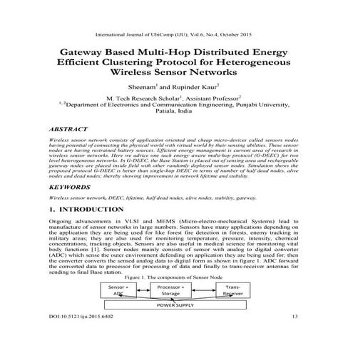 Gateway Based Multi-Hop Distributed Energy Efficient Clustering Protocol for ...