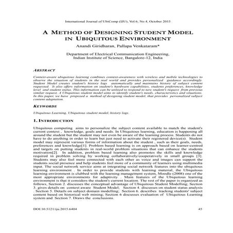 A Method of Designing Student Model in Ubiquitous Environment  