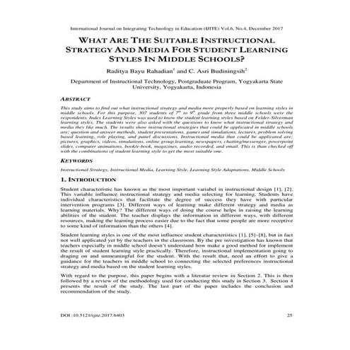 Development of Classroom Management Based on Student Learning Style ...