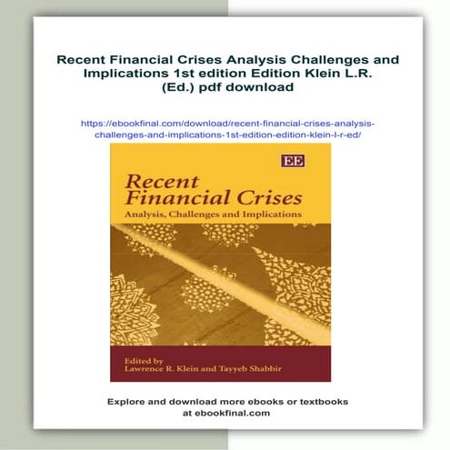 Recent Financial Crises Analysis Challenges and Implications 1st edition Edit...