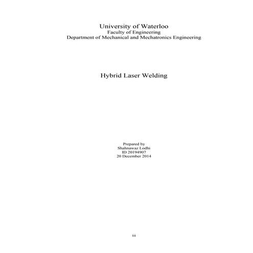 HLW Report Shahnawaz Lodhi