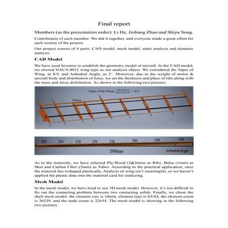 MMAE545-Final Report-Analysis of Aircraft Wing