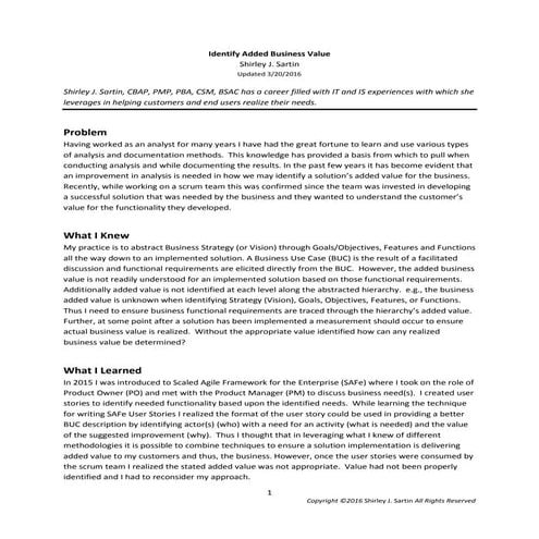 Identify Added Business Value Paper 3-20-2016