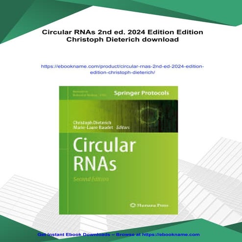 Circular RNAs 2nd ed. 2024 Edition Edition Christoph Dieterich | PDF