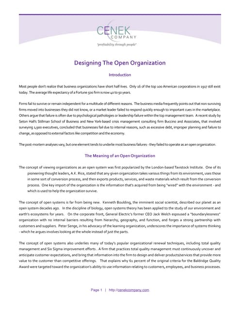 designing the open enterprise