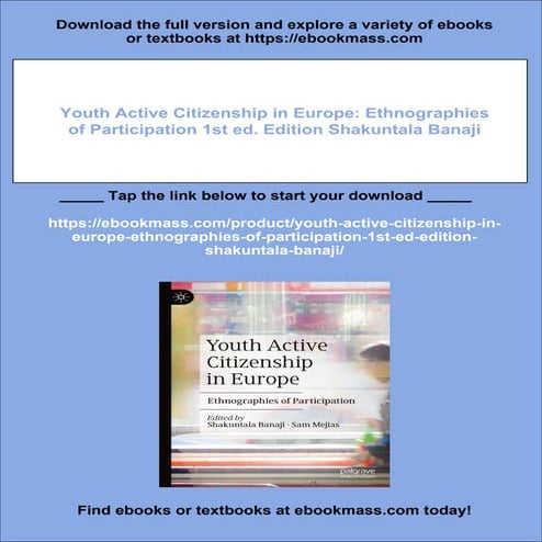 Youth Active Citizenship in Europe: Ethnographies of Participation ...