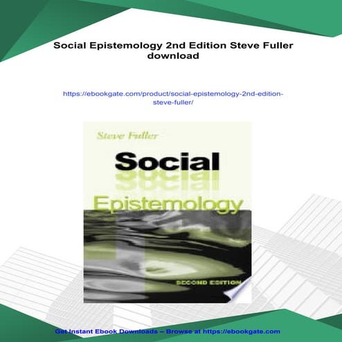 Social Epistemology 2nd Edition Steve Fuller | PDF