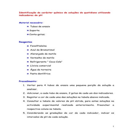 Utilizando indicadores de pH